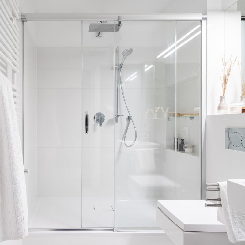 Small Shower with Glass Enclosure